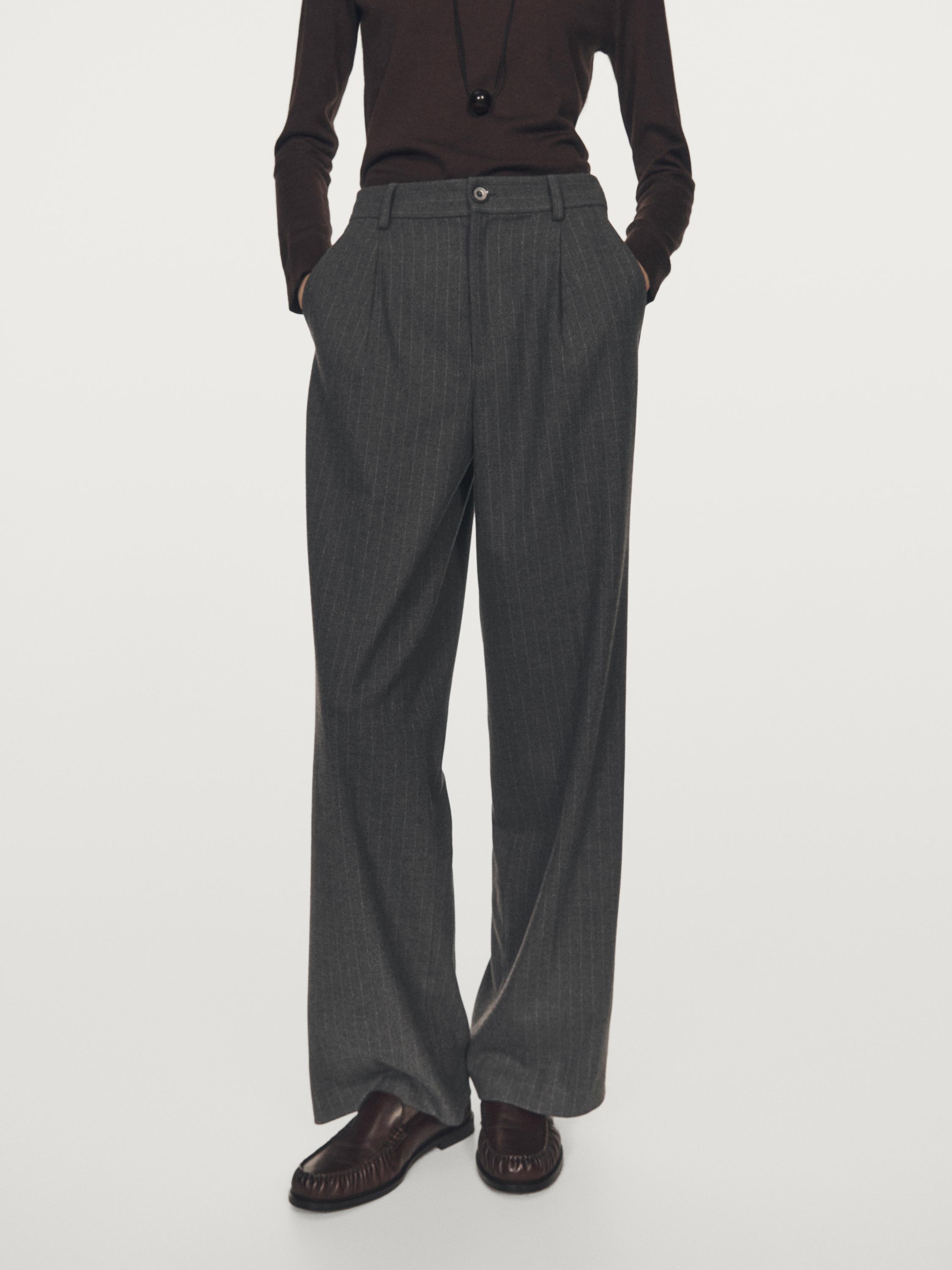 Pinstripe wide-leg trousers